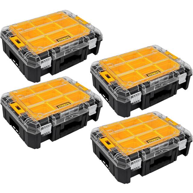 4 x Dewalt DWST1-71194 TStak V Clear Lid Stackable Tool Fixing Organiser Case