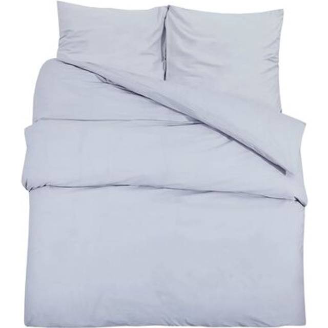 vidaXL Duvet Cover Set Grey 220x240 cm Light-weight Microfiber