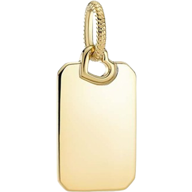 Pandora Engravable Rectangle Tag Pendant - 14k gold plating - No color - one size