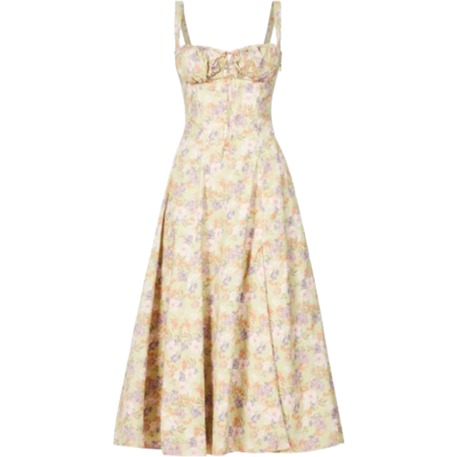 House of Cb Womens Peony Print Carmen Sleeveless Cotton-blend Midi Dress 8/10 - PEONY PRINT