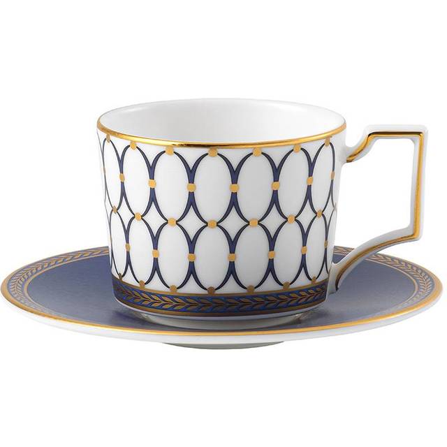 Wedgwood Renaissance Gold Graphic-print Bone China Espresso Cup and Saucer
