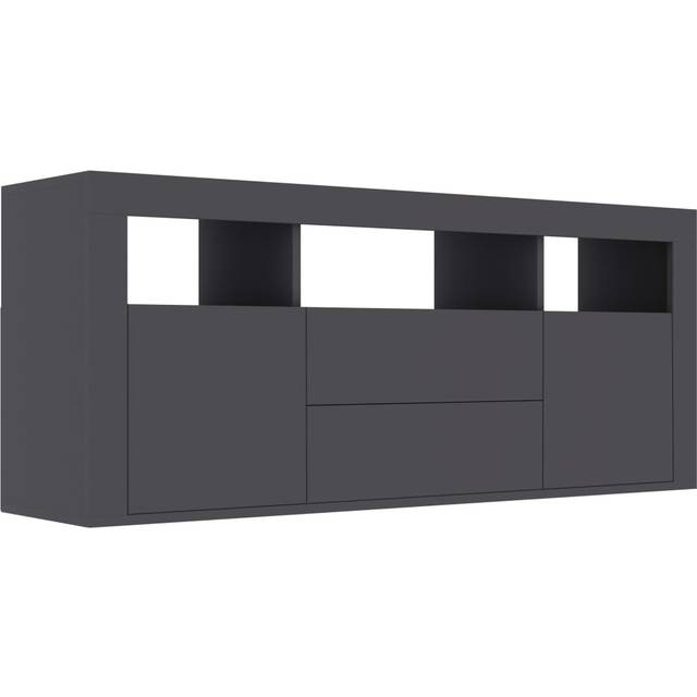 vidaXL TV Cabinet Grey Engineered Wood Hifi Unit Stereo Cabinet Media Stand
