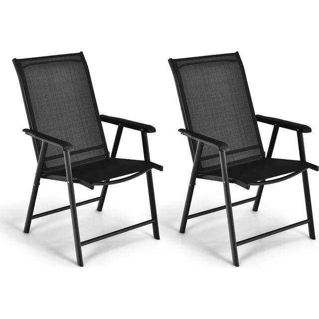Costway Set of 2 Black Dining Chair - 88.9 x 61 x 25.4cm