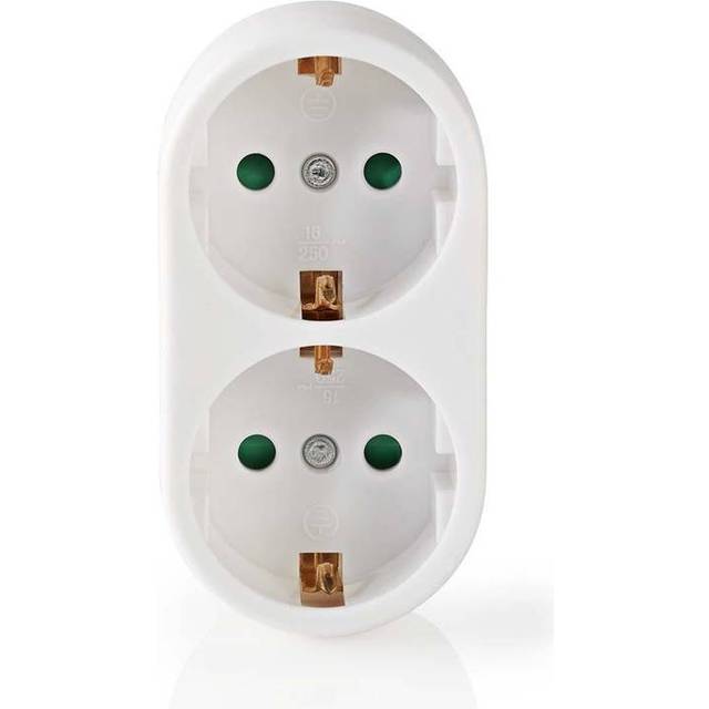 Euro Plug Socket Schuko CEE 7/7 Power Mains Socket Splitter 2 Way CEE 7/7 White