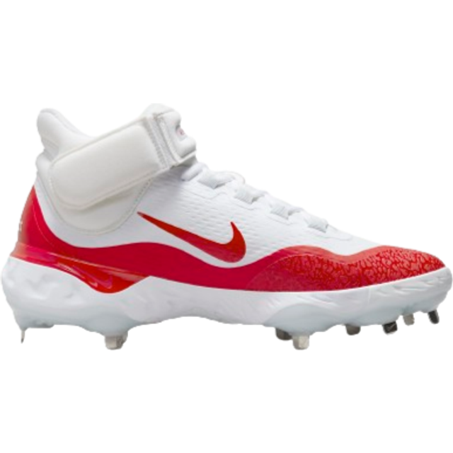 Nike Alpha Huarache Elite 4 Mid White University Red Men Sneakers Black Blue-Tint FD2744-105 40.5