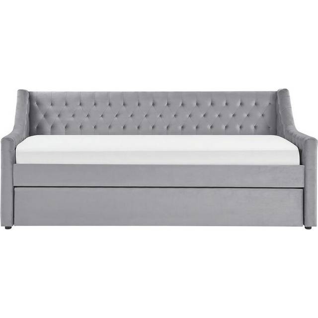 Velvet EU Single Trundle Bed Grey MONTARGIS
