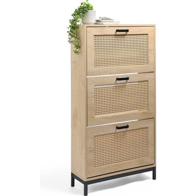Lena Rattan Shoe Storage Cabinet
