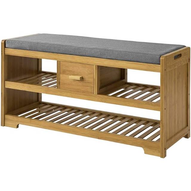 SoBuy Bamboo 2 Tiers Shoe Rack - Brown