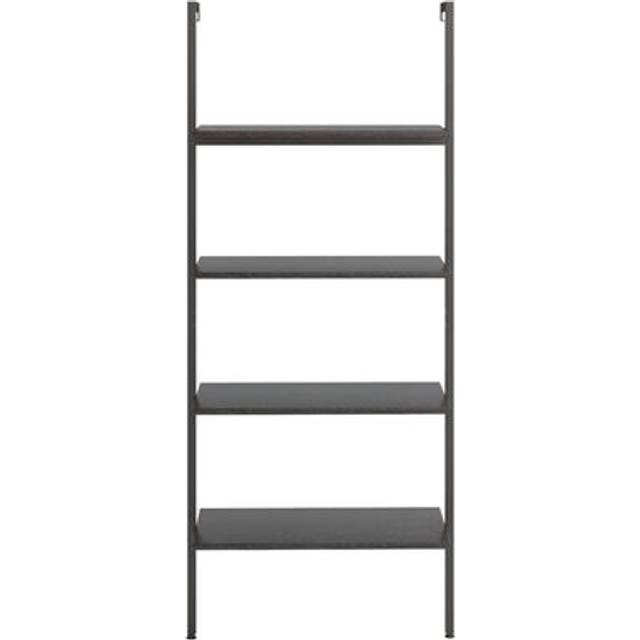 vidaXL 4-Tier Leaning Shelf Black 64x35x152.5 cm