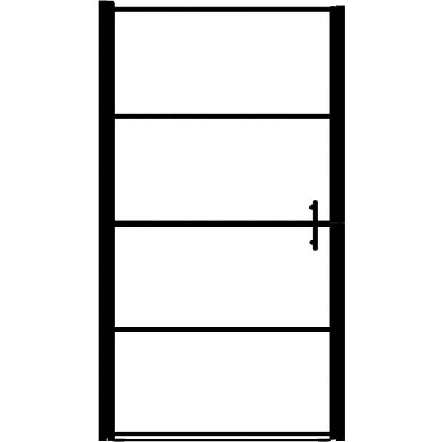 vidaXL Shower Door Frost Tempered Glass 81x195 cm Black