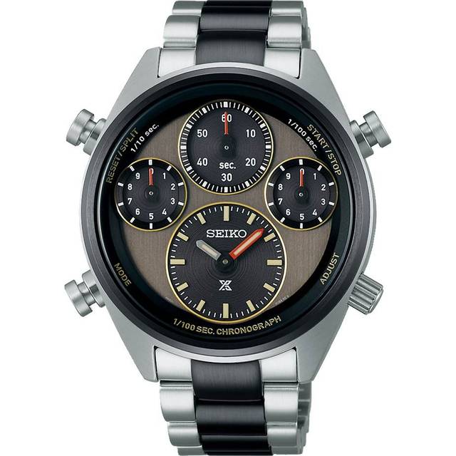 Seiko Prospex Speedtimer Limited Edition Chronograph Stainless Steel Brown Dial Solar SFJ005P1 100M Men's Watch brun