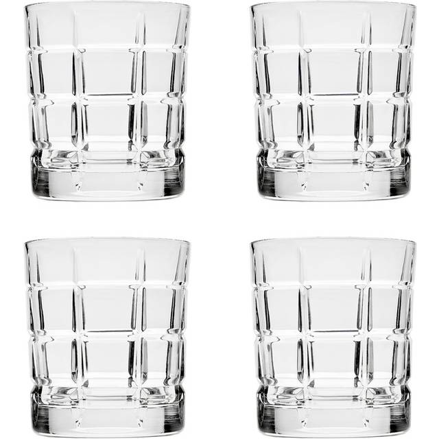 Godinger Set Of Four 10Oz Plaid Double Old Fashioned Glasses