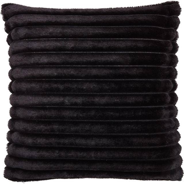 Catherine Lansfield Cosy Ribbed Soft Touch Velvet 45cm x 45cm Filled Cushion Black