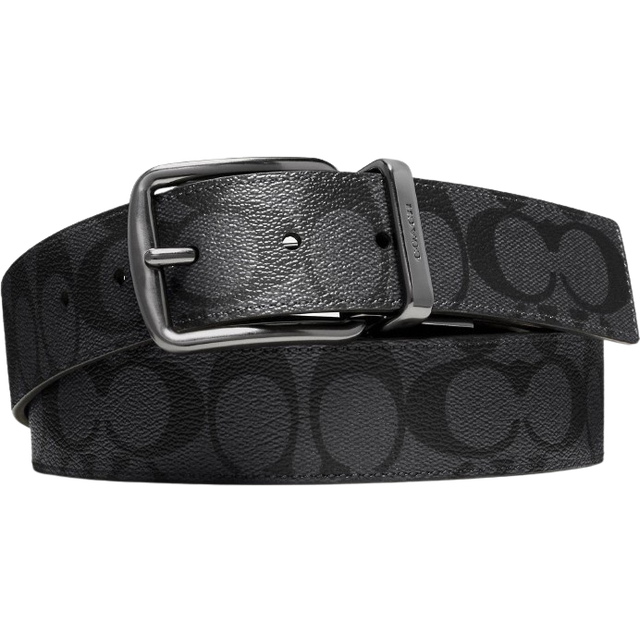 Coach Mens Wide Harness CTS Reversible Belt in Signature - Grey - One Size