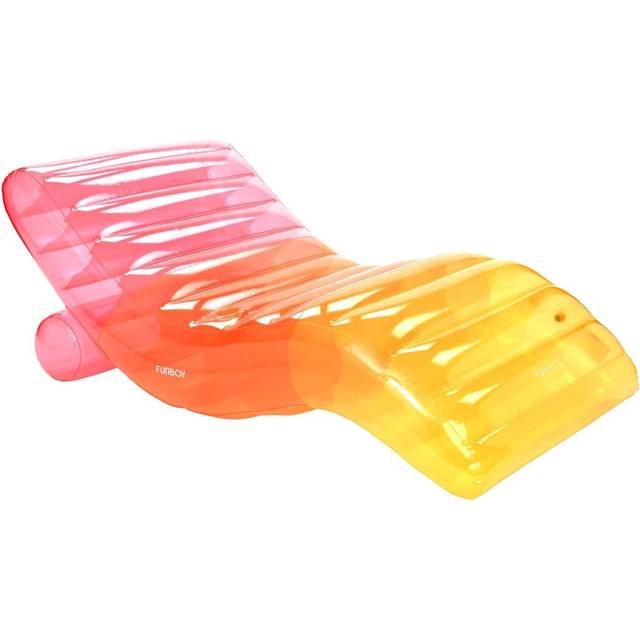 FUNBOY Giant Inflatable Luxury Clear Rainbow Chaise Lounger  Chair Pool Float for Adults  Perfect for a Summer Pool Party