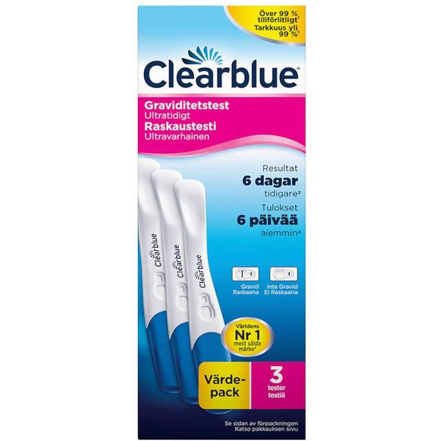 Clearblue Ultratidigt Graviditetstest - resultat sex dagar tidigare 3 st