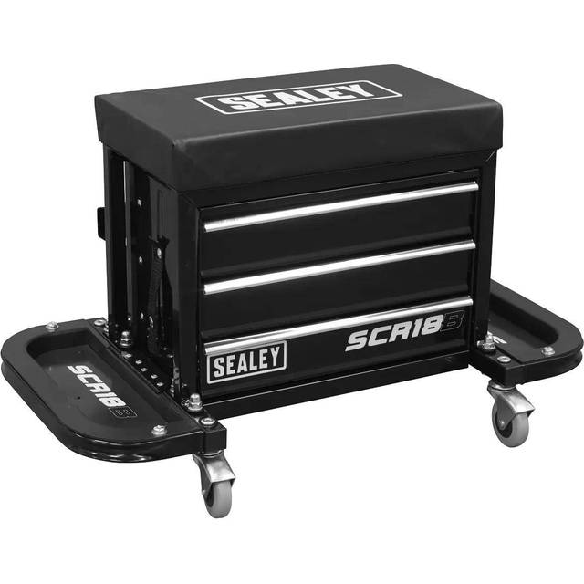 Sealey Black Mechanic&apos;s Utility Seat &amp; Toolbox SCR18B