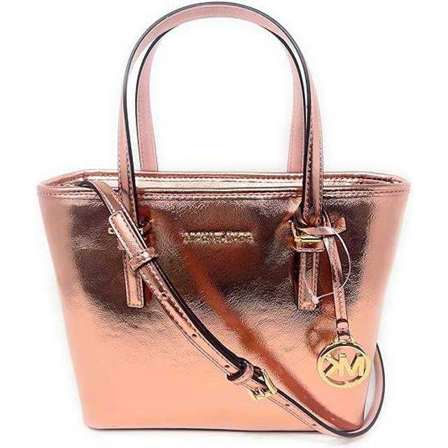 Michael Kors Women's Metallic Leather Tote Bag with Multiple Pockets and Handles Women - - Brown - Size: ONE size