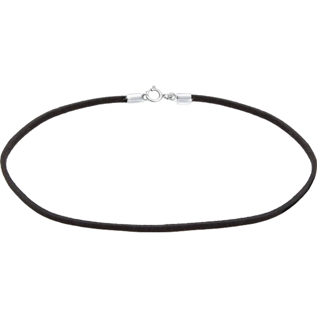 Elli Halskedja dam choker basic trend med mocka svart i 925 sterlingsilver, 360, Läder, Utan