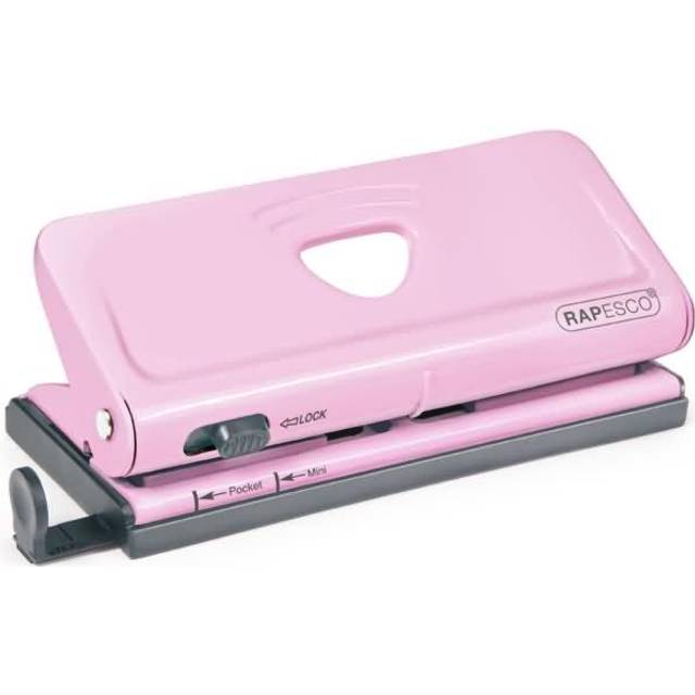 Rapesco Adjustable 6-Hole Organiser/ Diary Punch 10 Sheets - Pink