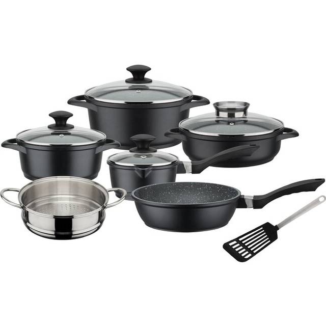 GSW Gourmet Granit 414562 Köksset, Svart, 7 delar