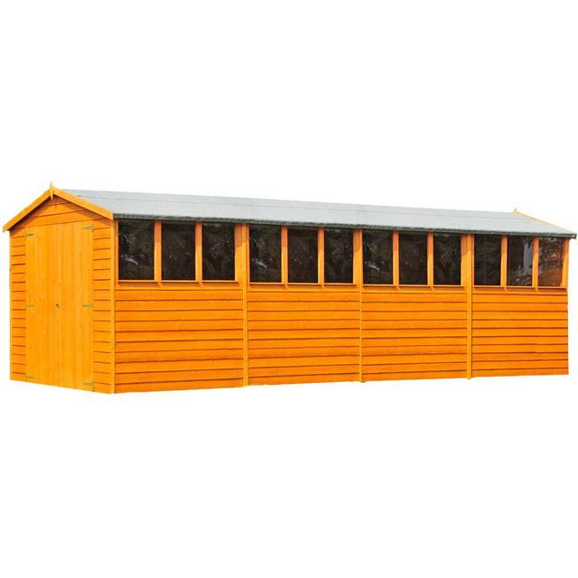 Shire Overlap Garden Shed 20x10 with Double Doors - Brown