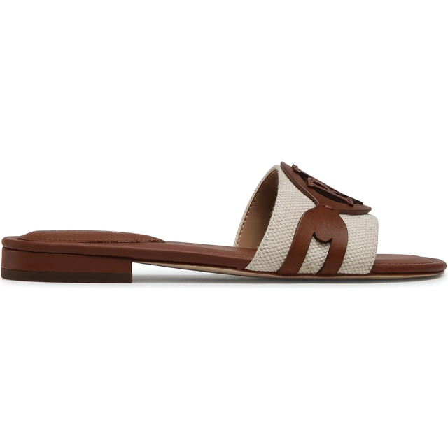 Cotton/Leather Flat Mules - Brown - 36 (3.5)