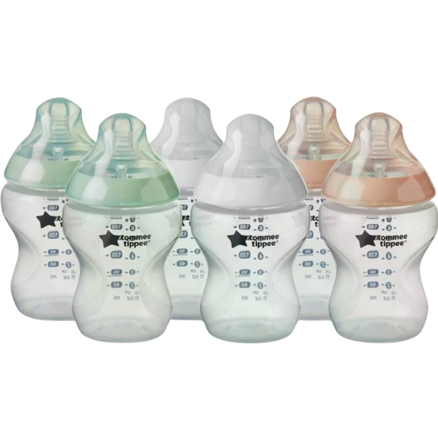 Tommee Tippee Natural Start Anti-Colic Baby Bottle with Slow Flow Teats, Pack of 6, 260ml