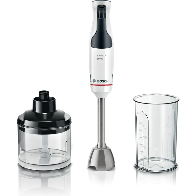 Bosch ErgoMaster Serie 4 MSM4W220 Stavmixer med tillbehör, Vit, Svart, Flera delar