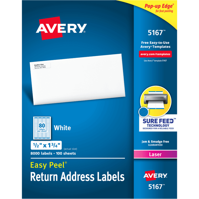 Avery Easy Peel White Address Labels