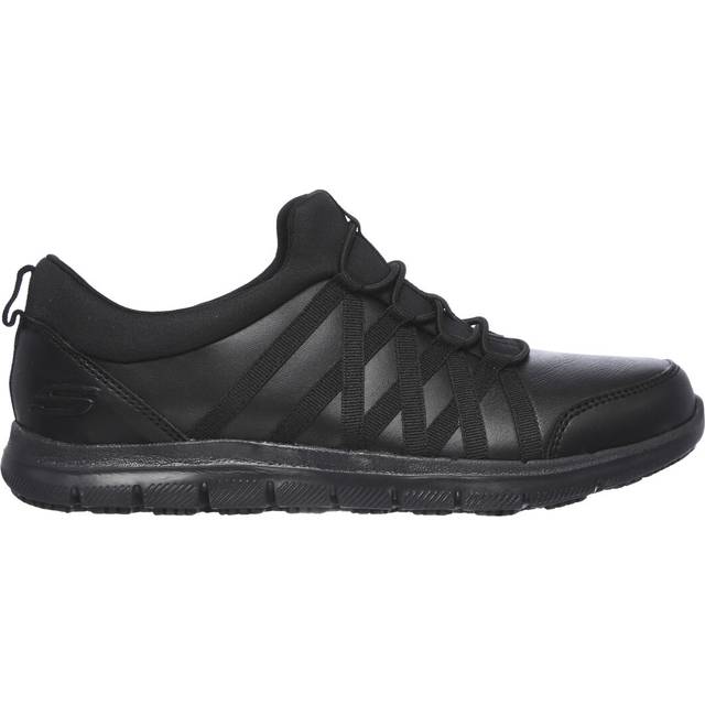 Skechers Ghenter Dagsbys Black Occupational Shoes for Women - Size 6