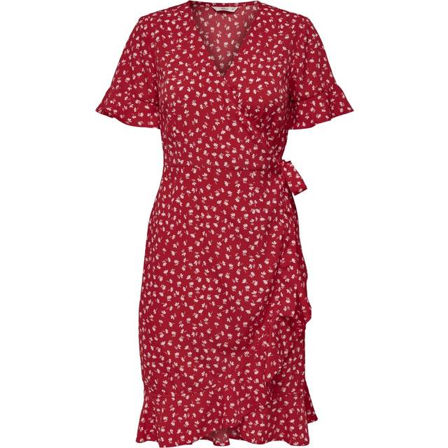 Only Mini Wrap Dress - Red/Mars Red