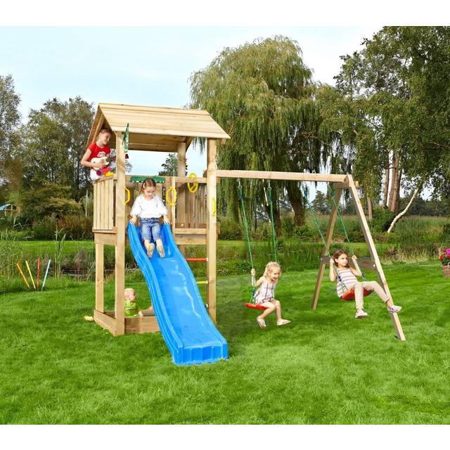 Lektorn Jungle Gym Casa Inkl Kikare, Sandlåda, 2 Gungor Röd