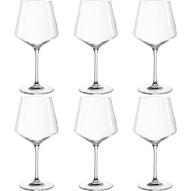 LEONARDO 014791 Set 6 Glass Puccini  Clear  Burgundy