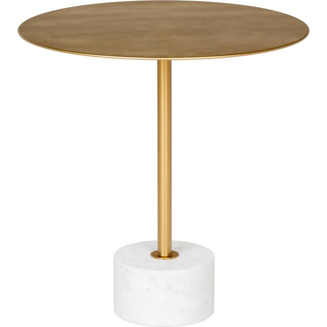 Lecco soffbord , sidobord Ø51cm marmor mässing, marmor.