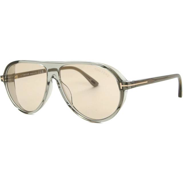 TOM FORD Man FT1023 MARCUS 93E Solglasögon Acetat Grön Brun Pilot Fotokromatisk