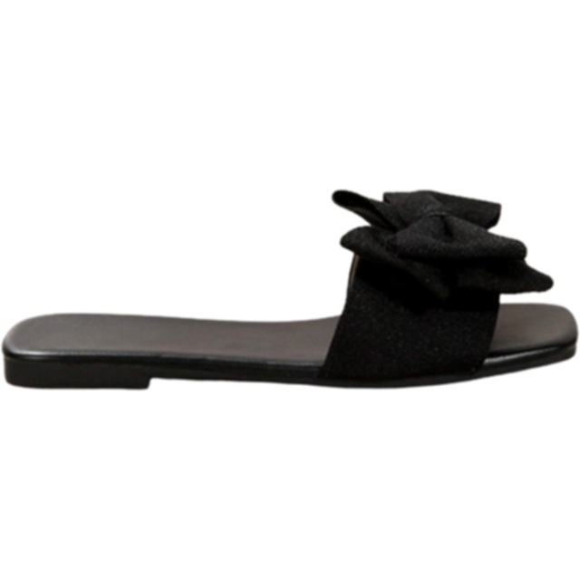 SHEIN Bow-Knot Slippers Women Slippers Fashion Sandals Non-Slip Bow-Tie Outdoor Wear Suitable For Dates, Shopping, Vacation, Beach, Entertainment