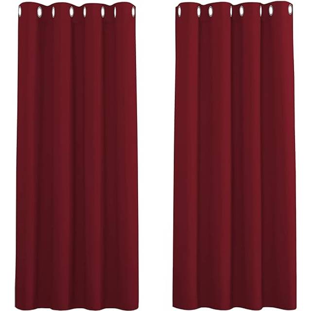 Thermal Curtains - 54 Drop Blackout Curtain for Christmas Home Decoration Kitchen Window Treatment Short Panels for Bedroom, 1 Pair, 46 in Wide by