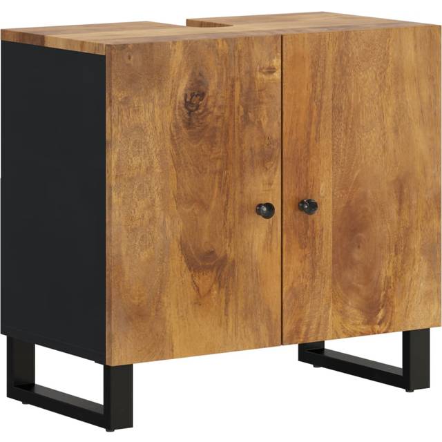 vidaXL Sink Cabinet 62x33x58 cm Solid Wood Mango and Engineered Wood - Brown
