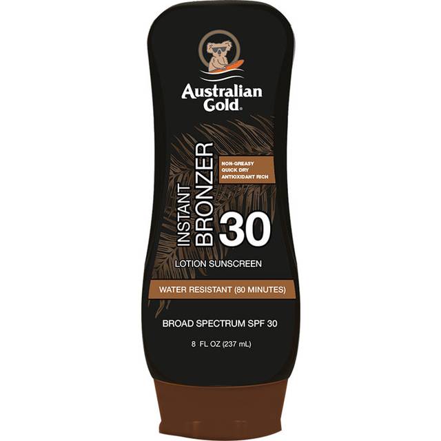 Australian Gold Instant Bronzer Lotion Sunscreen Tan And Protect SPF 30 237 ml