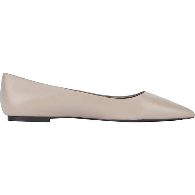 Tommy Hilfiger Dam Essential Spetsig Ballerina Balett Platt, Slät brungrå, 36 EU