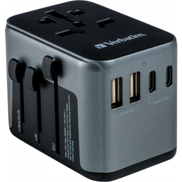 Verbatim Uta-03 Universal Travel Adapter - Black - 6.5 x 5 x 5.4cm