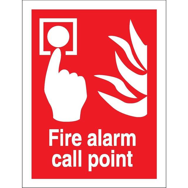 Unbranded Information Sign Fire Alarm Call Point Wall Mounted Vinyl 15 x 20 cm