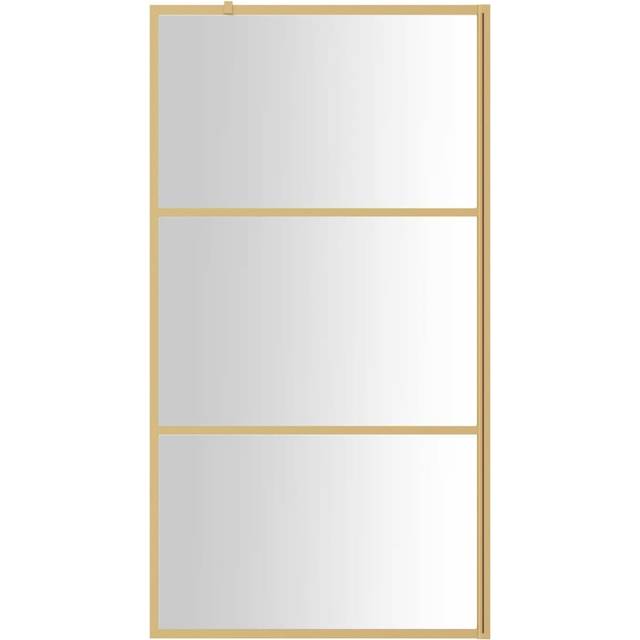 vidaXL Walk-in Shower Wall Bath Screen Shower Screen with Clear ESG Glass Gold