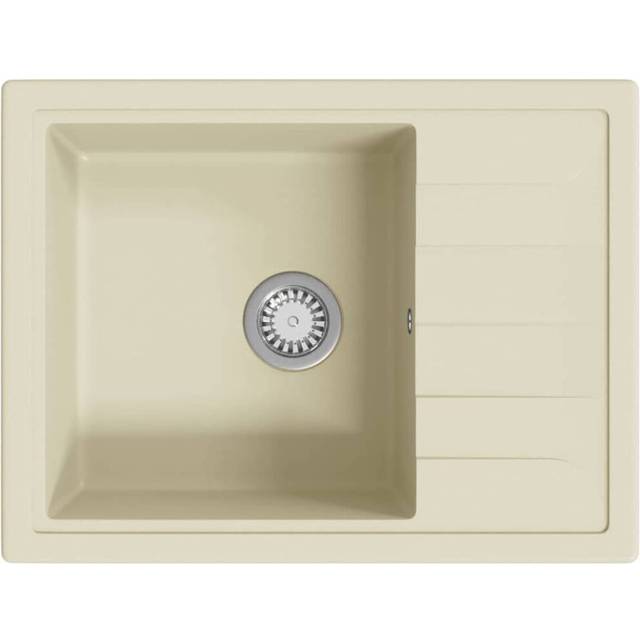 Diskho med bräddavlopp oval beige granit