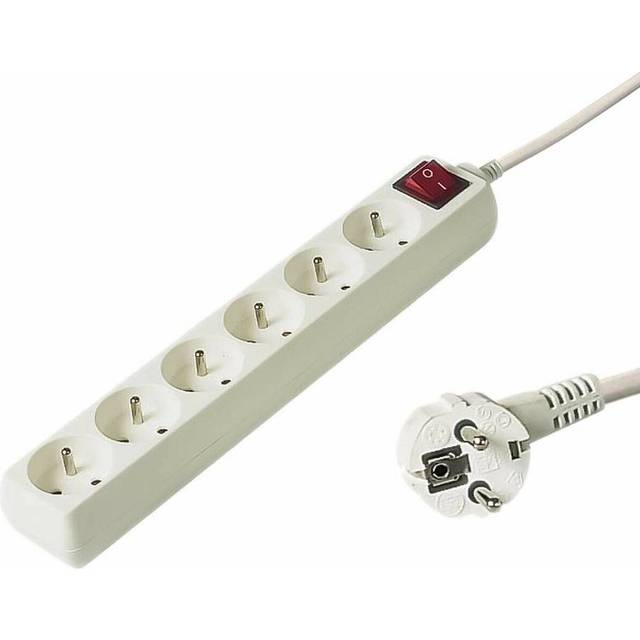 PremiumCord pp6k-10 Grenuttag med 6 Uttag, 230 V, 10 m