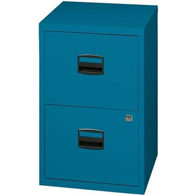 Bisley 2 Drawer A4 Filing Cabinet, Oxford Blue