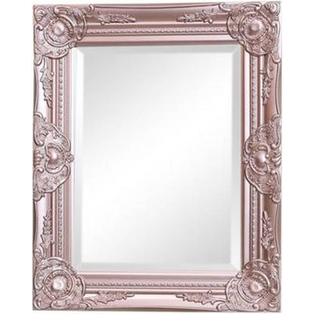 Ornate Rose Gold Pink Wall Mirror with Bevelled Glass Material: Mirrors