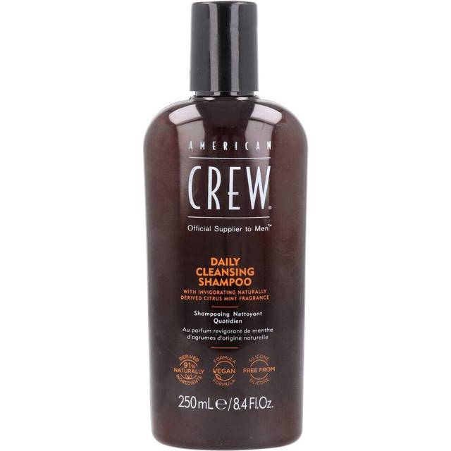 American Crew Daily Cleansing Shampoo Veganskt och kiselfritt schampo för dagligt bruk för att ta bort överflödig olja och ge näring för normalt och oljigt hår, för män, 250 ml