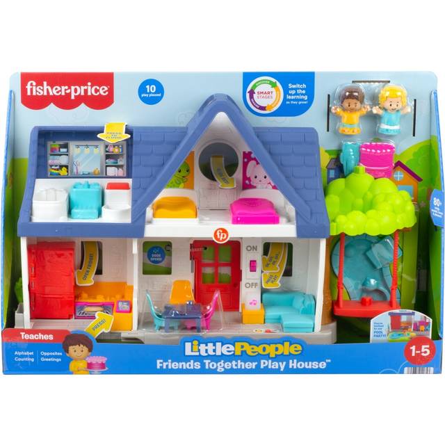 Fisher-Price Little People Toddler Toy Friends Together Play House  Learning Playset with 10 Pieces for Preschool Pretend Play Kids Ages 1+